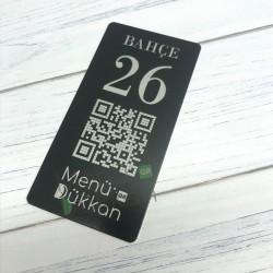 Lazer Kazıma Metal QR Karekod Menü 10x5cm