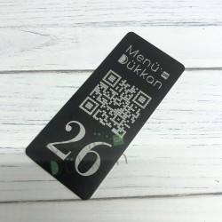 Lazer Kazıma Metal QR Karekod Menü 9x4cm