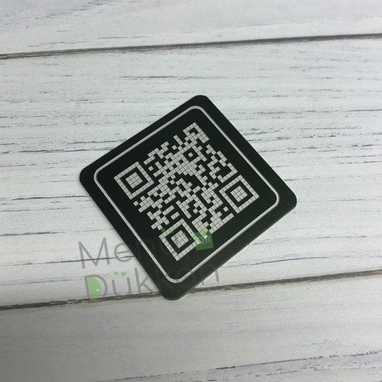 Lazer Kazıma Metal QR Karekod Menü 4x4cm