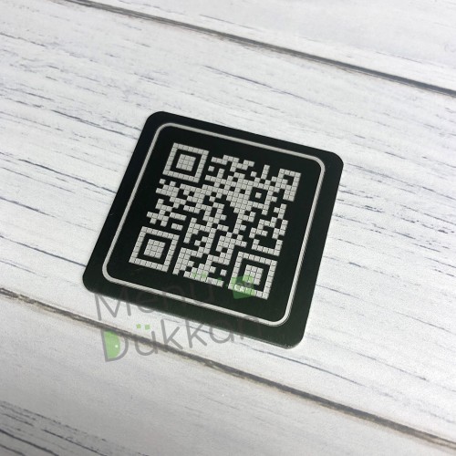 Lazer Kazıma Metal QR Karekod Menü 5x5cm
