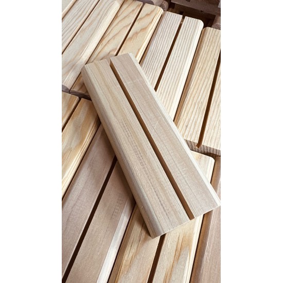 Ahşap Ayaklı Beyaz Pleksi Menü 13x13cm