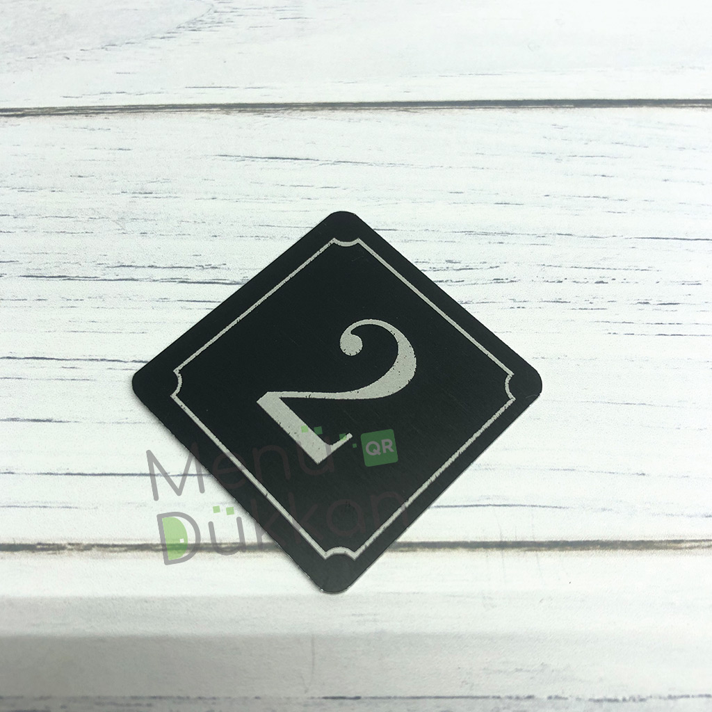 Lazer Kazıma Metal Masa Numarası 6x6cm