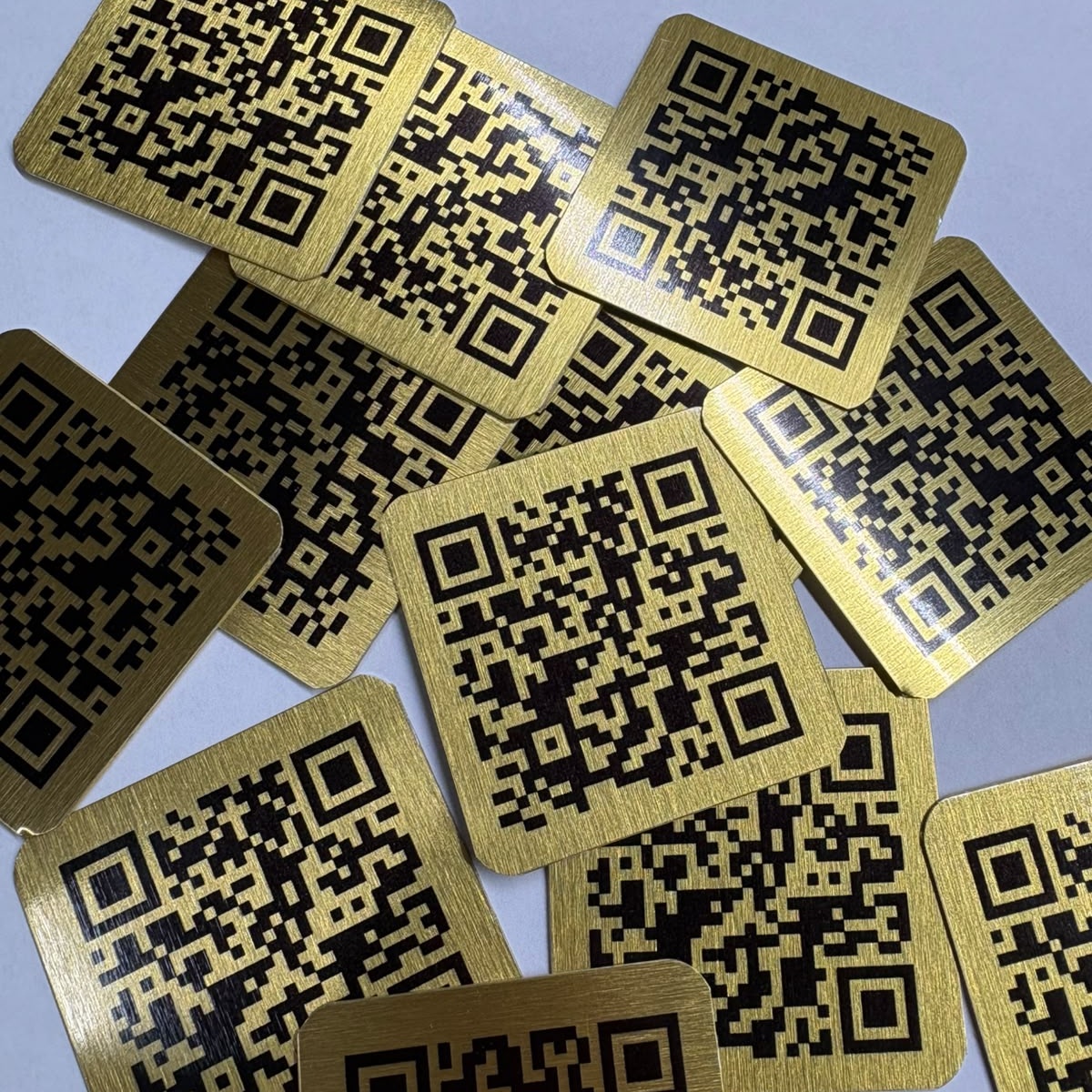Altın Metal QR Karekod Menü 6x6cm