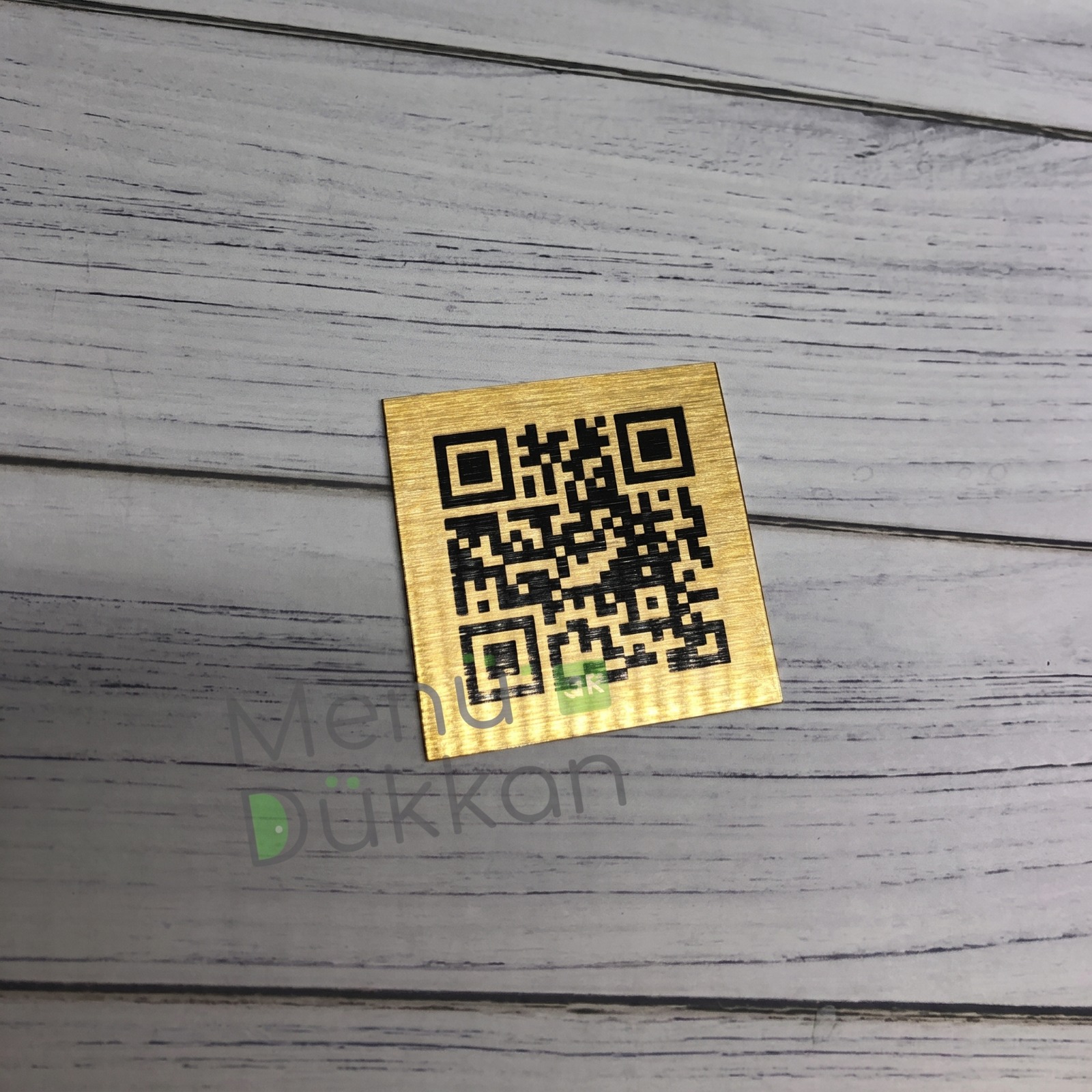 Altın Metal QR Karekod Menü 7x7cm