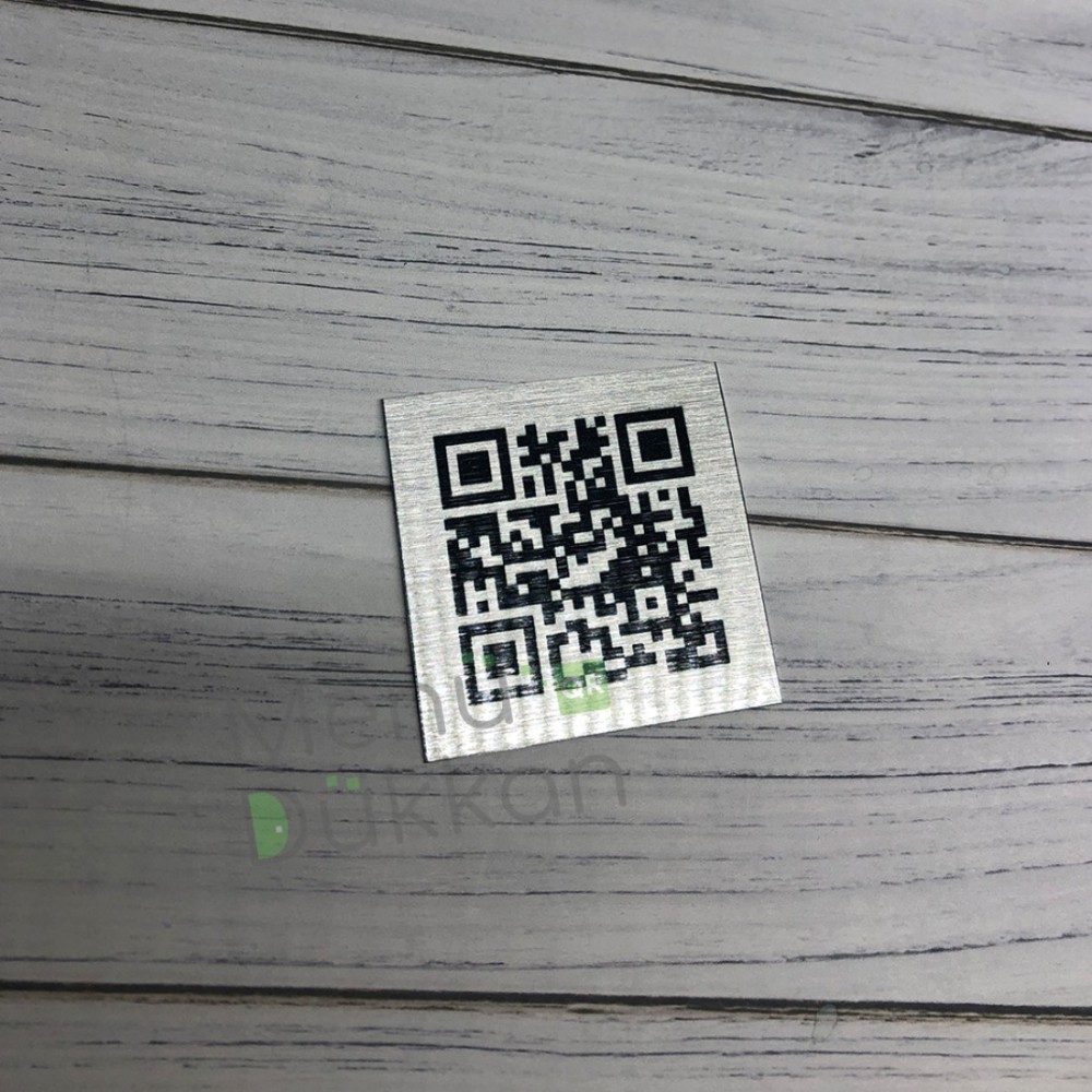 Gümüş Metal QR Karekod Menü 10x10cm