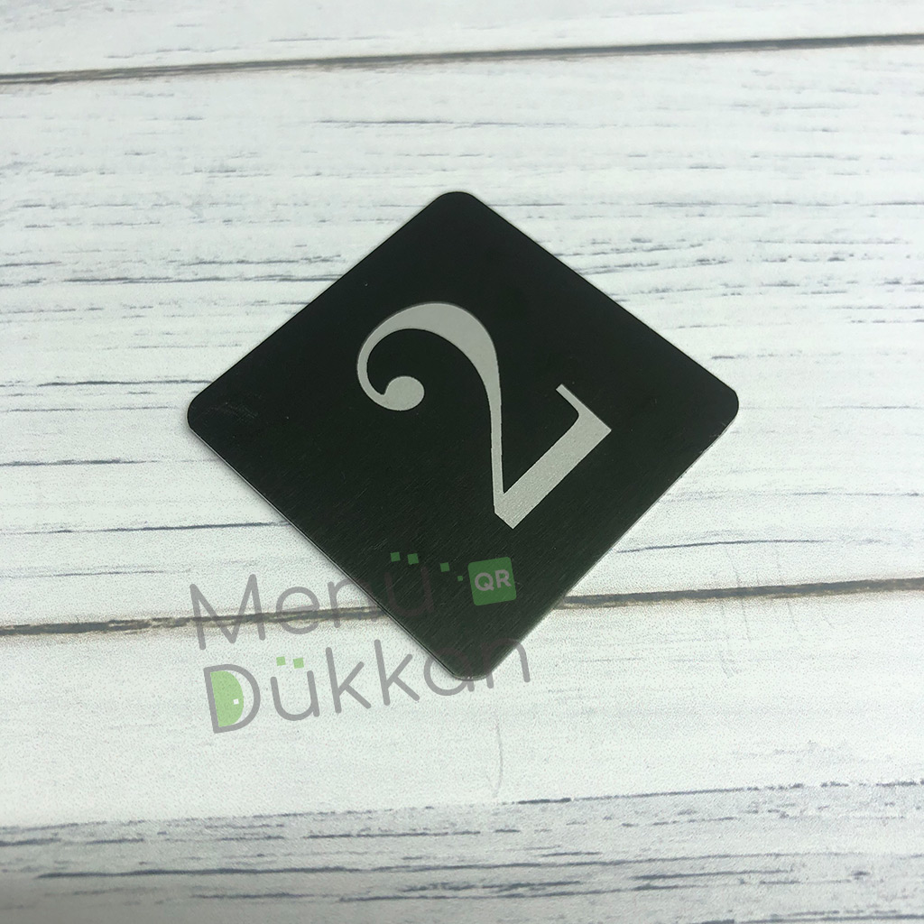 Lazer Kazıma Metal Masa Numarası 5x5cm